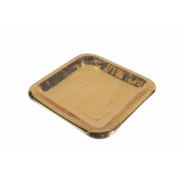 Galileo Σετ 10 Χάρτινα Πιάτα Μίας Χρήσης 23x23 εκ. Μεταλλικό Χρυσό Santas House 5909574
