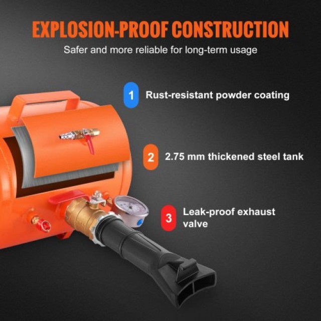 VEVOR Φουσκωτής Ελαστικών 5L με Μανόμετρο, 145 PSI για Αυτοκίνητα & ATV LTB5GAL145PSI1HJXV0