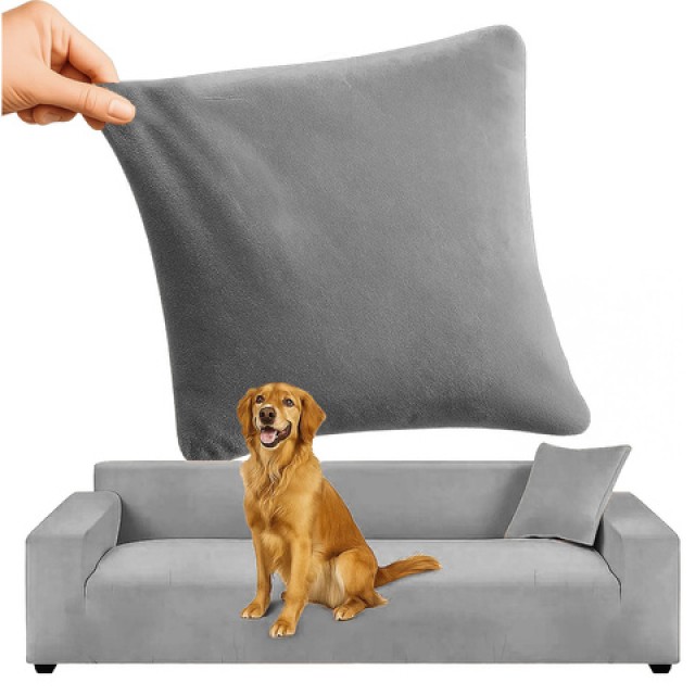Ruhhy Ελαστικό Βελουτέ Κάλυμμα Γωνιακού Καναπέ - Σκούρο Γκρι 190-230 cm  26181