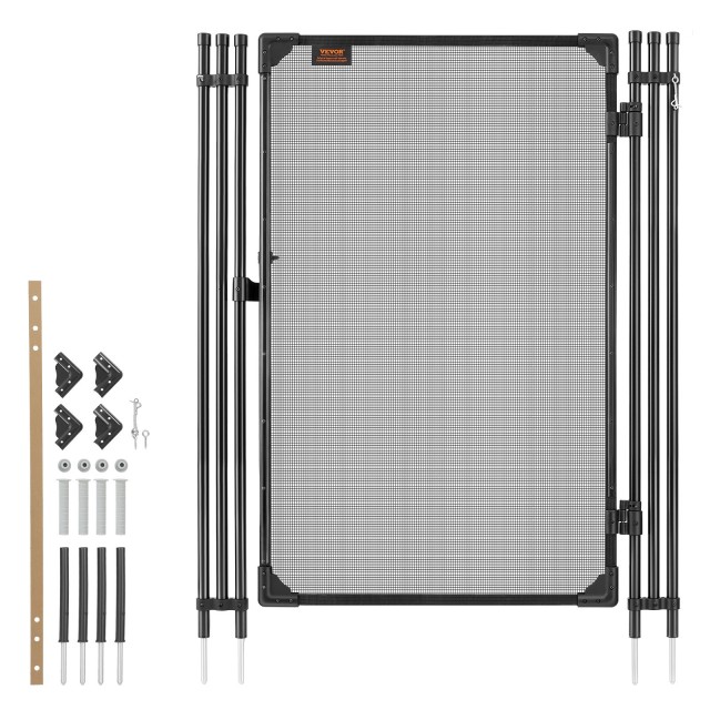 VEVOR Πόρτα περίφραξης πισίνας 1,2 x 0,75 μ., με μεταλλικό μάνταλο, πλέγμα Teslin PVC 352 gsm, στρογγυλό σωλήνα, μαύρη YCWLDM425FTHT3GVP001V0