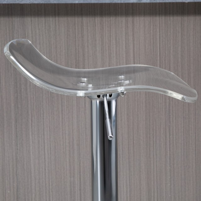 HOMCOM Σετ 2 Σκαμπό Μπαρ με Ρυθμιζόμενο Ύψος, Περιστρεφόμενο Κάθισμα και Υποπόδιο, Μέταλλο και Ακρυλικό, Διαφανές 835-622