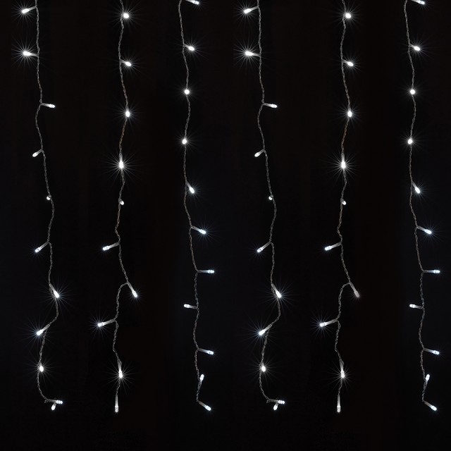 Kooper Κουρτίνα με 25 λευκές ψυχρές LED σειρές 8 εφέ φωτισμού για εξωτερική χρήση 360x90 cm Santas House by Kooper 5906361