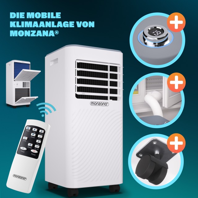 Φορητό Κλιματιστικό MZKA2000 780 W με Τηλεχειριστήριο 7.000 Λευκό BTU 109615 Monzana