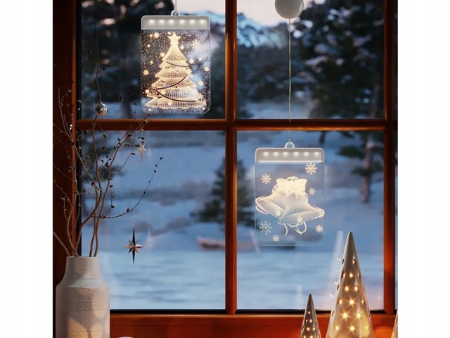 Verk Group 3D Διακόσμηση Βιτρώ με Χριστουγεννιάτικα Φώτα LED 5907451338285