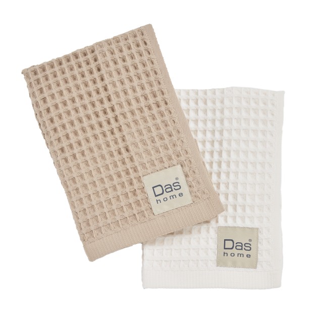 DAS HOME Σετ  2τμχ Ποτηρόπανα 40x60 σε Μπεζ και Εκρου Χρώμα 527040600800
