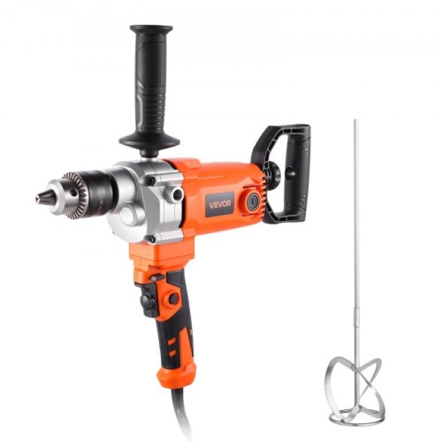 VEVOR Ηλεκτρικό Αναδευτήρας Δράπανο 1200W 0-750RPM με Καλώδιο για Μείξη Υλικών FJZJBJAC1200E38E3001V2