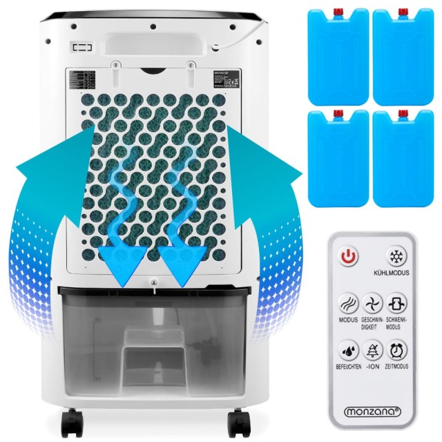 Φορητό Air Cooler 4 σε 1 με LED Οθόνη 76 x 38 x 33 cm 10L Λευκό 106941 Monzana