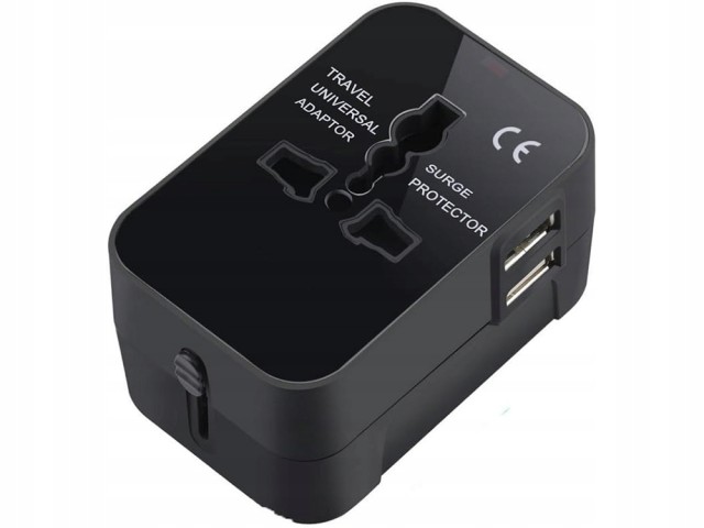 Verk Group Παγκόσμιος Αντάπτορας με Δύο Θύρες USB για UK, USA, EU, AUS 5907451352120