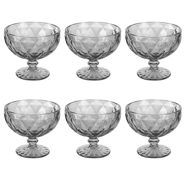 Galileo Σετ 6 μπολ παγωτού 400 ml με σκαλιστή επιφάνεια από την Elizabeth Sibilla 5918867