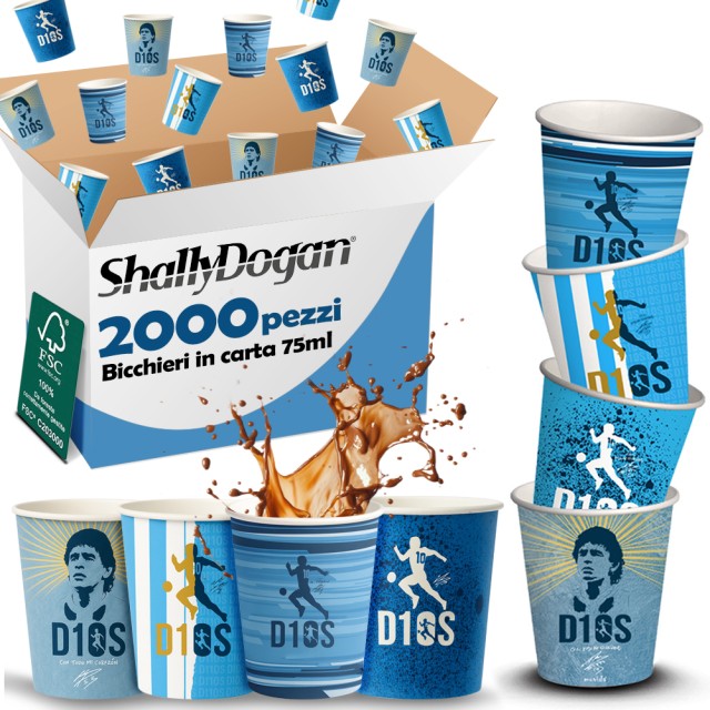 Shally Dogan 2000 Μονά Ποτήρια Καφέ Διακόσμηση D10 S 75ml Μίας Χρήσης 02001604
