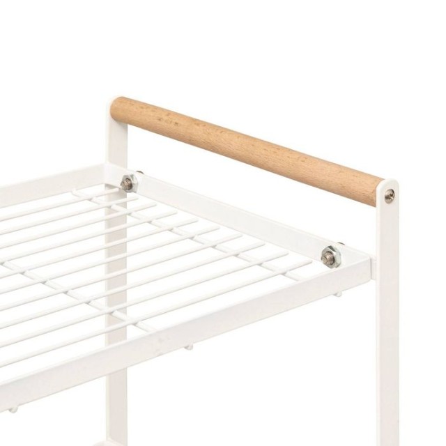 5FIVE Simply smart Μεταλλική Ραφιέρα με Ξύλινες Λαβές Balm 33X21X37,5 cm ,Λευκή 190172