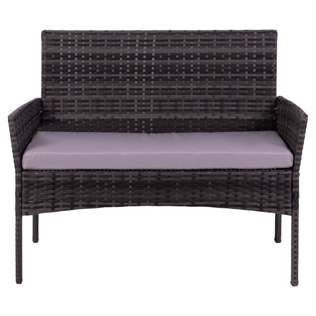 Galileo Σετ κήπου 4 θέσεων με μαξιλάρια σε χρώμα taupe, κορυφή τραπεζιού από σκληρυμένο γυαλί, δομή από ανθρακί χάλυβα Rodi Est 2192557