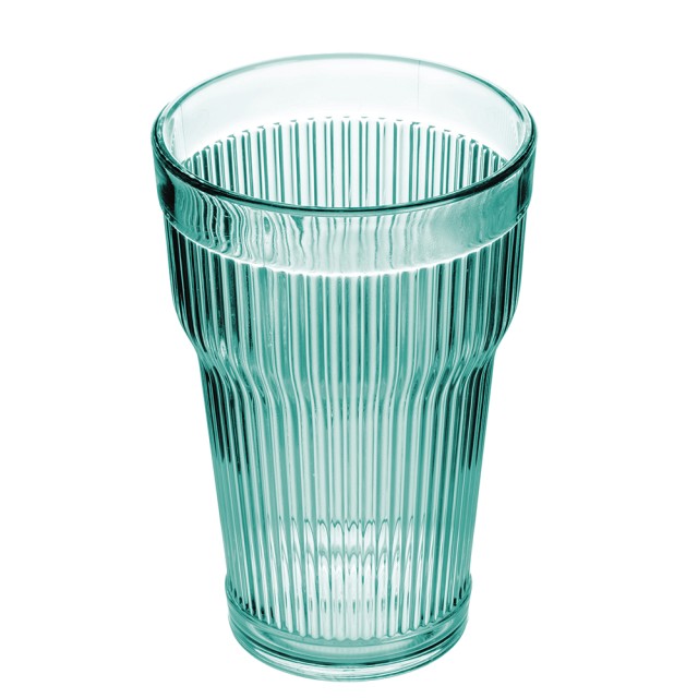 Villa DEste  Ποτήρι 400 ml από ακρυλικό με επεξεργασμένη επιφάνεια και κάθετες γραμμές σε απόχρωση τιρκουάζ Fashion Ocean 5921971