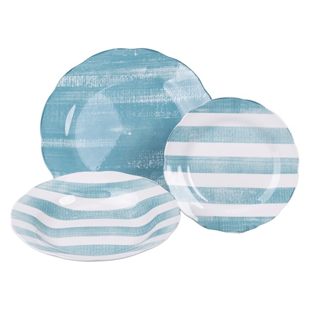 Villa DEste  Σετ πιάτων 18 τεμαχίων από πορσελάνη, 6 θέσεις τραπεζιού σε 6 διαφορετικά σχέδια Versilia 5922167