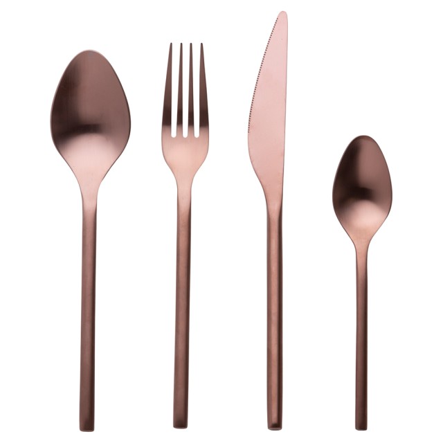 Villa DEste  Σετ 24 μαχαιροπίρουνα από ανοξείδωτο ατσάλι 180 χαλκού σατινέ Gallery 5921070