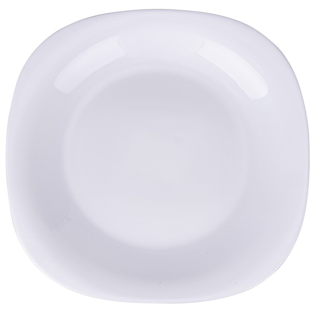 Galileo Σετ 6 τμχ Τετράγωνο ρηχό πιάτο από οπαλίνα γυαλί 28x28 εκ. λευκό Sibilla 5920205