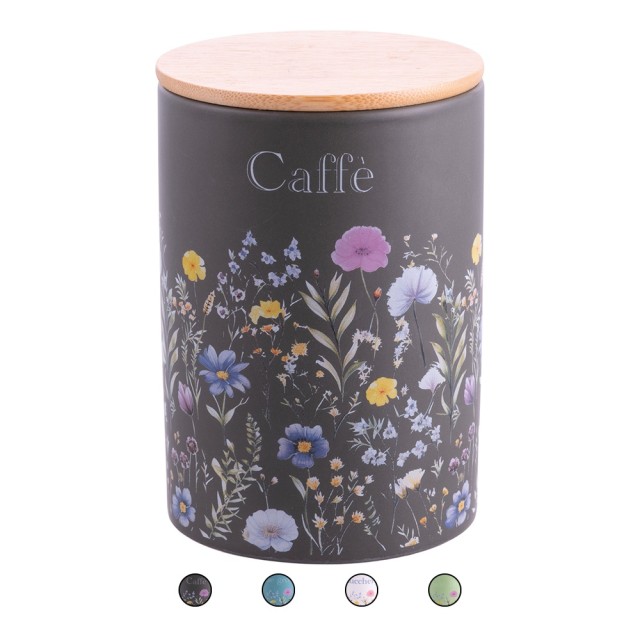 Galileo Σετ 4 τμχ Βάζο 750 ml από κεραμικό με μπαμπού καπάκι Jardin 5921674