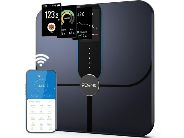 Renpho Ψηφιακή Ζυγαριά με Λιπομετρητή Μαύρη R-A031