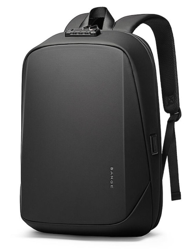 BANGE Αδιάβροχη Τσάντα Πλάτης για Laptop 15 με Θύρα USB, Μαύρη 7251-Black