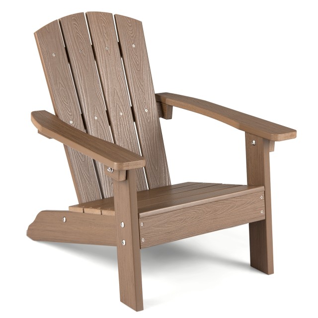 Costway Παιδική καρέκλα Adirondack από HIPS για κήπο, καφέ, 56 x 55,5 x 51 cm NP13053CF-1