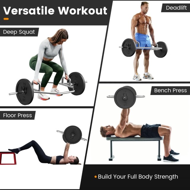 Ανοιχτή Trap / Hex Bar Βαρέως Τύπου για Deadlifts - Ασημί SP37910SL Costway