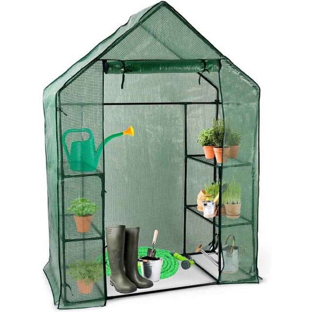 KINZO Ανθεκτικό Πράσινο PVC και Μεταλλικό Θερμοκήπιο με 6 Διαφανή Ράφια 02814791