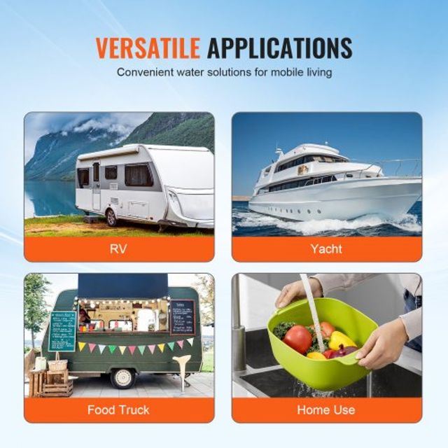 VEVOR Αντλία Διαφράγματος 12V 3GPM 11.36 L/min 4-Θαλάμων με Διακόπτη Πίεσης 12VYYSB4Q30GNDLZ6V9