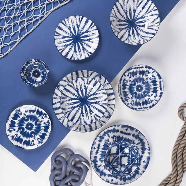 Villa DEste  Σετ πιάτων 18 τεμαχίων από πορσελάνη για 6 άτομα Blue 2187998