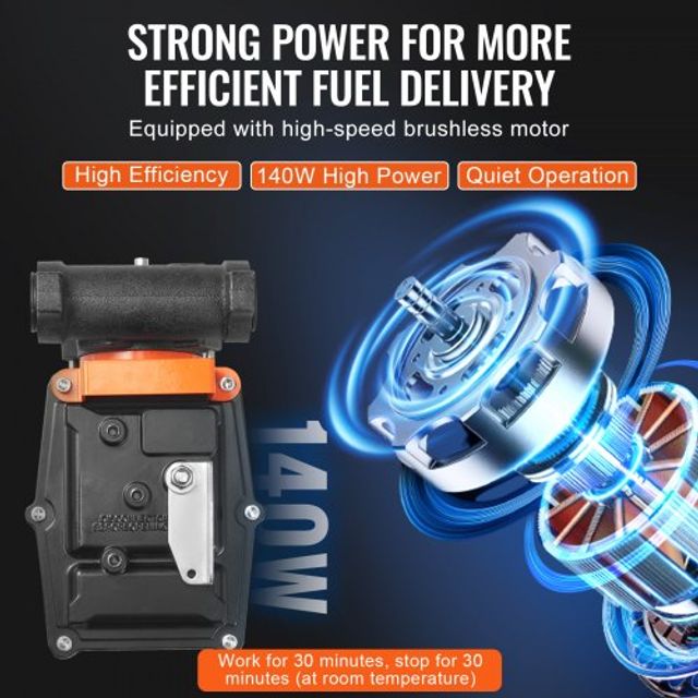 VEVOR Αντλία Μεταφοράς Καυσίμου 12V 15 GPM 1/4 HP με Αυτόματο Ακροφύσιο Πετρελαίου FBBMG15GPM14E8RUQV9