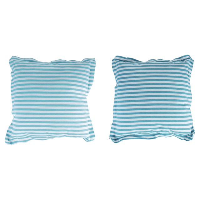 Villa DEste Σετ 2 τμχ  Μαξιλάρι διακόσμησης 53x53 cm σε βαμβάκι με αφαιρούμενο κάλυμμα, σχέδιο ρίγες Ocean 2188727
