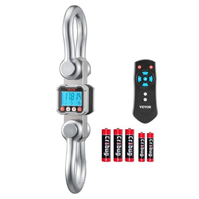 VEVOR Ψηφιακή Ζυγαριά Γερανογερανού, 10 Τόνων Μέγιστη Ικανότητα, Βαρέως Τύπου Βιομηχανική Κρεμαστή Ζυγαριά με Θήκη Αλουμινίου & LCD Οθόνη, Απομακρυσμένος Έλεγχος ZXDCDZK1000GFRMIZ001V9