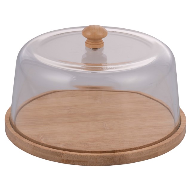 Villa DEste  Δίσκος σε μπαμπού 196 εκ. καμπάνα από γυαλί με λαβή σε μπαμπού 5921320