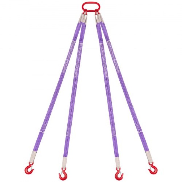 VEVOR Τετράκλωνος Ιμάντας Ανύψωσης Πολυεστέρα με Γάντζους, 3 Τόνων, 1.5μ, Βαρέος Τύπου DLKDGDLSZ5FTPATHG001V0