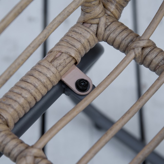 Σετ έπιπλα κήπου Outsunny σε PE Rattan με 2 πολυθρόνες, καναπέ και τραπεζάκι σαλονιού με γυάλινο ράφι 860-202