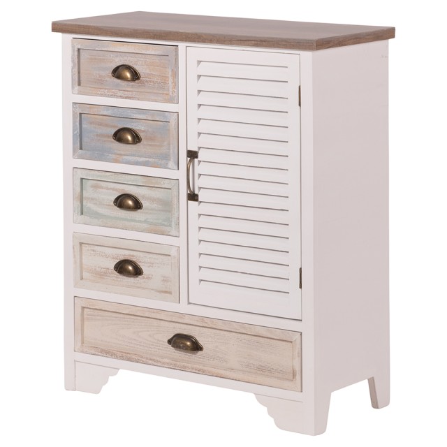 Galileo Ντουλάπι ξύλινο με 5 συρτάρια και 1 πόρτα 71x33x88 cm Granada Sibilla 5913952