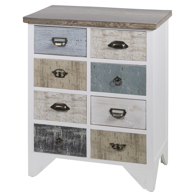 Galileo Mobiletto ξύλινη συρταριέρα με 8 συρτάρια 65x37x81 cm Sardinia 5914575