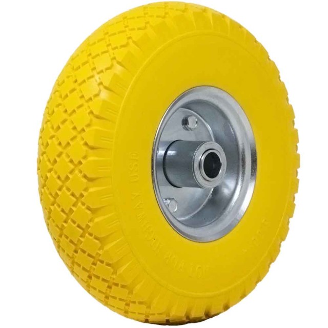 BAKAJI Τροχός Πλήρης Αντιδιατρητικός PU Κίτρινος για Καρότσι ή Καροτσάκι 25cm Μεταλλική Ζάντα 02839106
