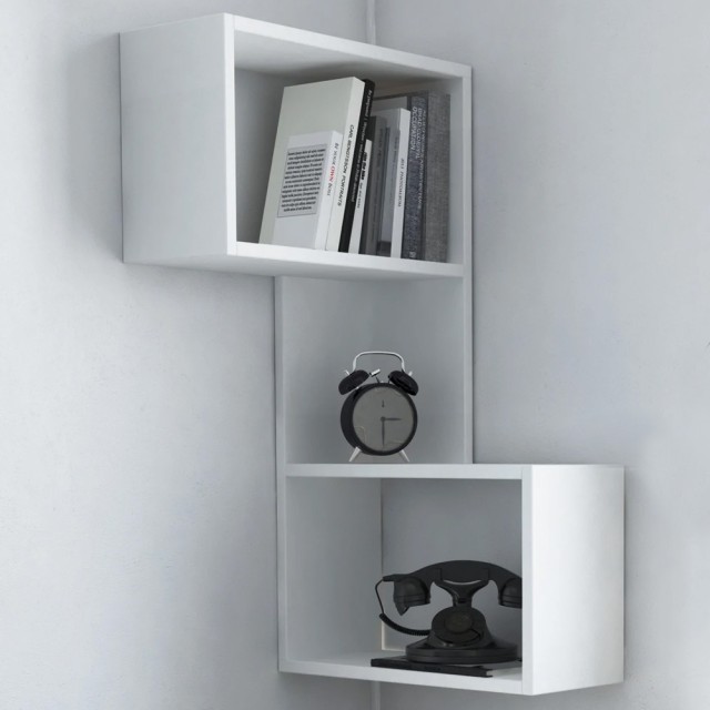 Shally Dogan Λευκή Γωνιακή Ραφιέρα Μοντέρνου Σχεδιασμού 02815306