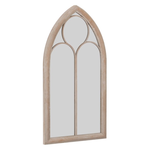 Costway Καμπυλωτός επιτοίχιος καθρέφτης Farmhouse με μεταλλικό γκρι πλαίσιο 111,5 x 60,5 x 3,5 εκ. HZ10390GR