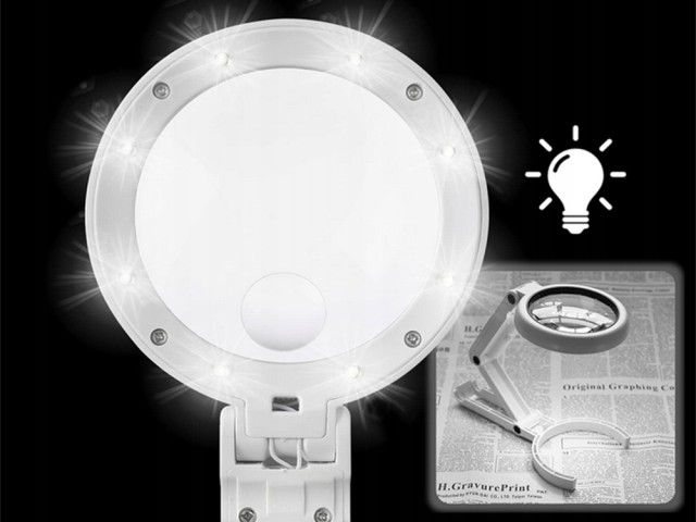 Verk Group Επιτραπέζιος Μεγεθυντικός Φακός με 8 LED (5x, 11x) - Αναδιπλούμενος USB 5907451344590