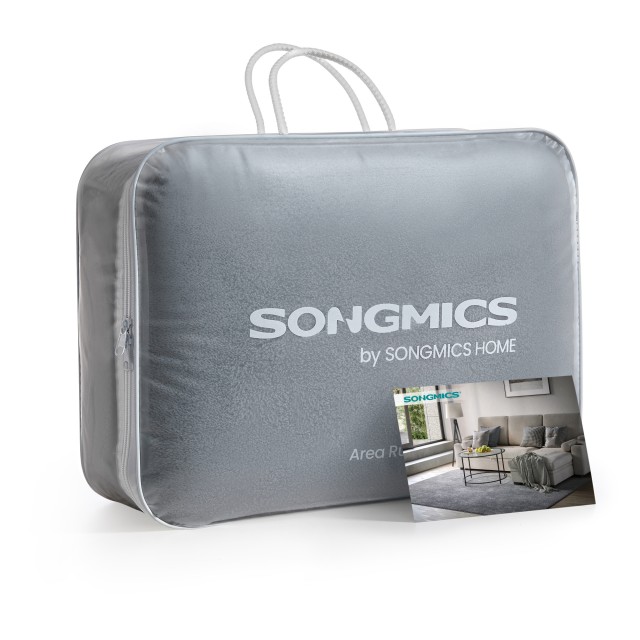 Χαλί SONGMICS 200x290 εκ., Αντιολισθητικό, Πλενόμενο, Μοντέρνο, Γκρι 