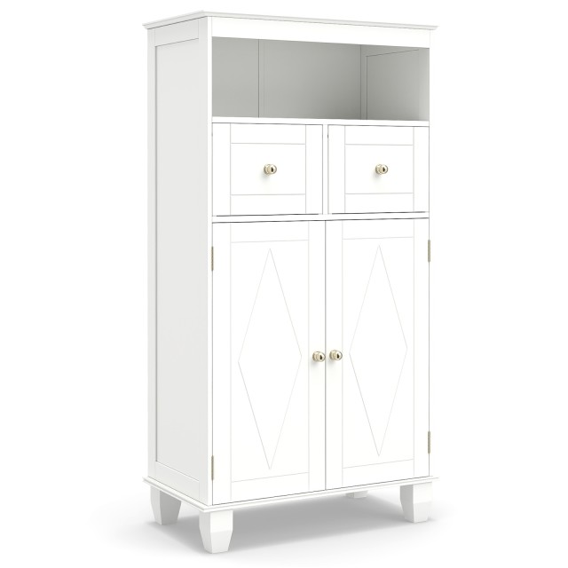 Costway Ντουλάπα Μπάνιου με Πόρτες - Λευκή JV12898WH