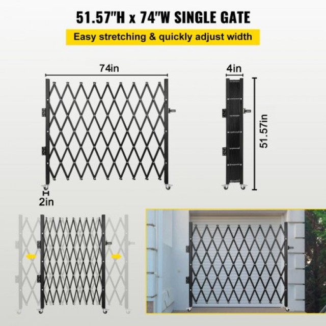 Πτυσσόμενη Πόρτα Ασφαλείας VEVOR, 48 x 71, Ατσάλινη Πόρτα Ακορντεόν με Λουκέτο  SSFDMDM1.8X1.22M1V0