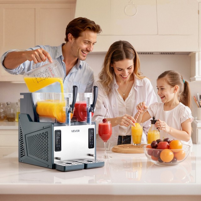 VEVOR Διπλή Συσκευή Γρανίτας 4L Χωρίς Πάγο με Αυτόματο Καθαρισμό CGXXRJ25X24LT0XJF001V2