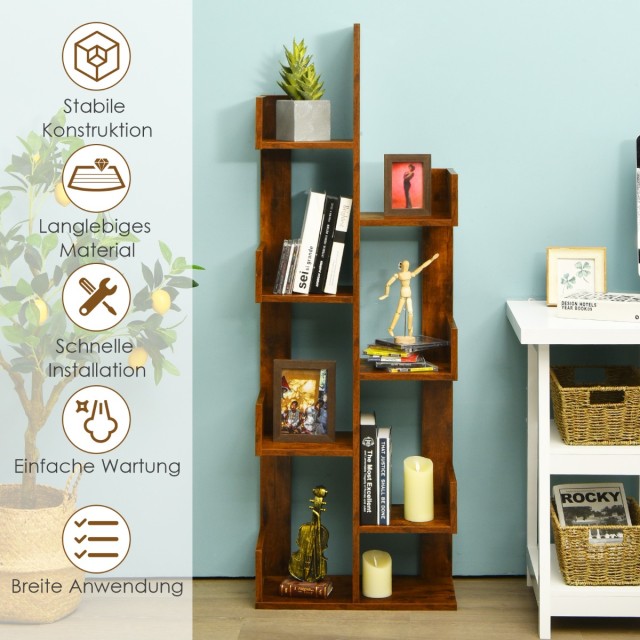 Costway Βιβλιοθήκη σε σχήμα δέντρου με 8 ράφια 50 x 25 x 145 cm CB10235CF