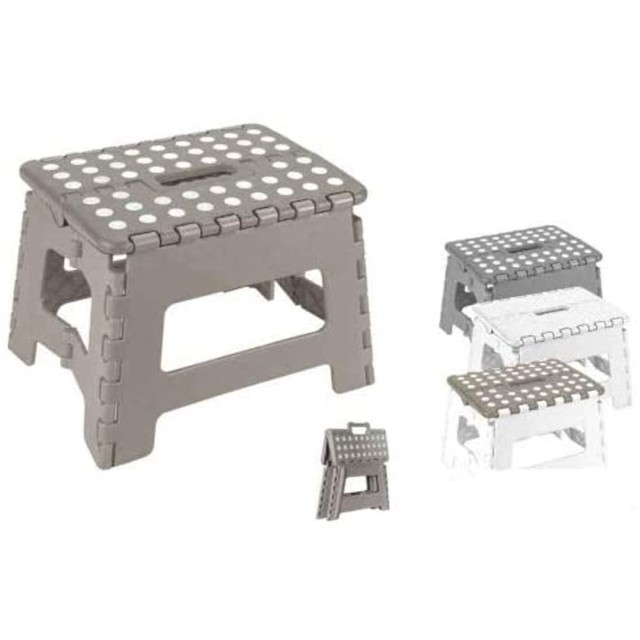 BAKAJI Πολυλειτουργικό Πτυσσόμενο Σκαμπό Igor από Πλαστικό ABS 30x22x22cm, Διαθέσιμο σε 3 Ανάμικτα Χρώματα 02813475