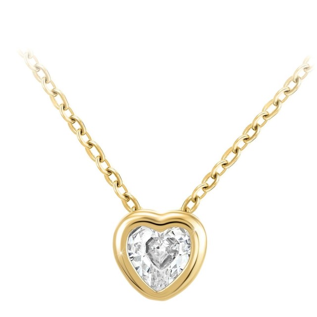 So Charm Κολιέ Καρδιάς Διακοσμημένο με Κρύσταλλα Swarovski, Χρυσό BS3084-DORE