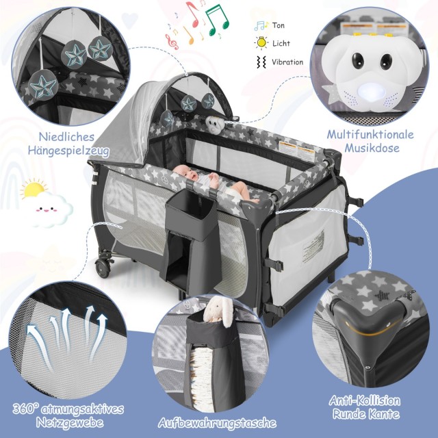 Costway Πολυλειτουργικό Κέντρο Φροντίδας Μωρού 5-σε-1 BE10044DE-GR