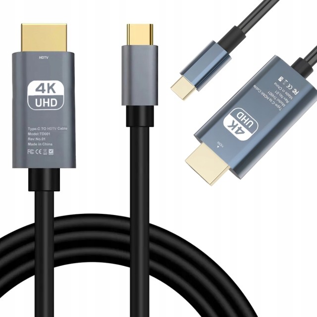 Verk Group Καλώδιο Προσαρμογέα USB-C σε HDMI 4K 1.8m  Ιδανικό για Μετάδοση Βίντεο & Ήχου σε Ultra HD! 5907451379639