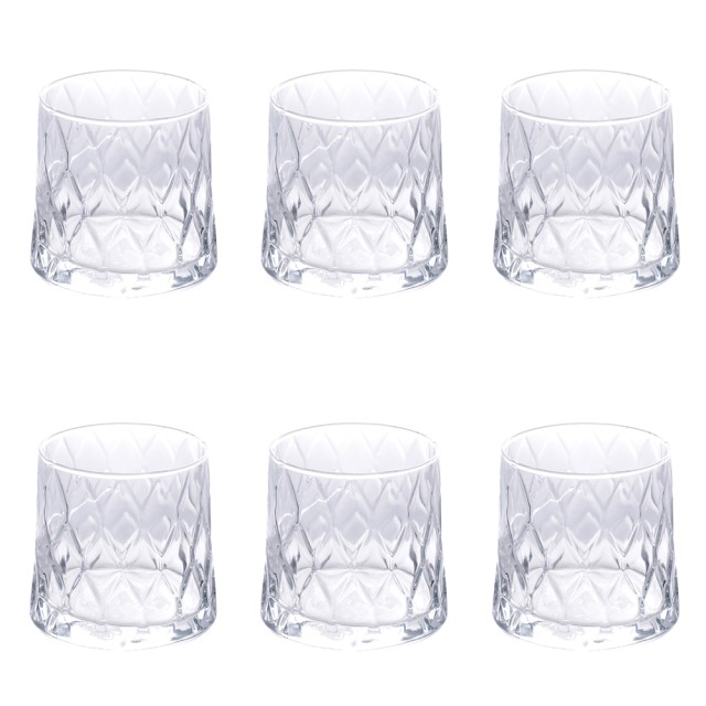Villa dEste Home Σετ 6 Ποτηριών Νερού 370 ml με Ανάγλυφη Επιφάνεια Pagoda 5900634